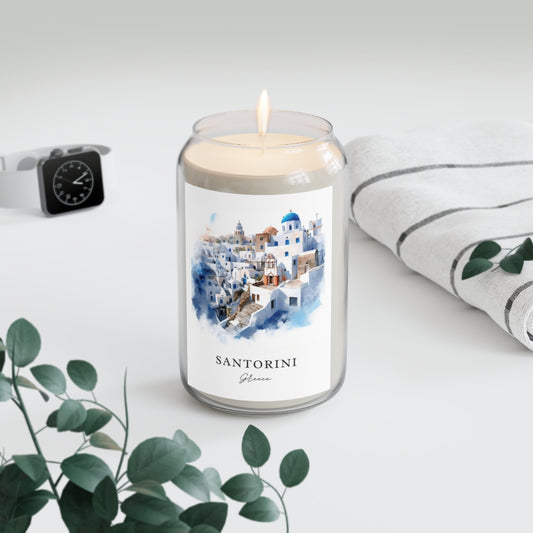 Santorini, Greece scented soy candle