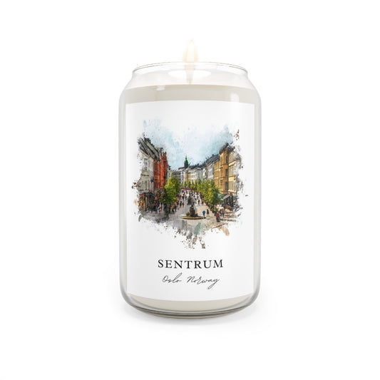 Sentrum, Oslo Norway scented soy candle