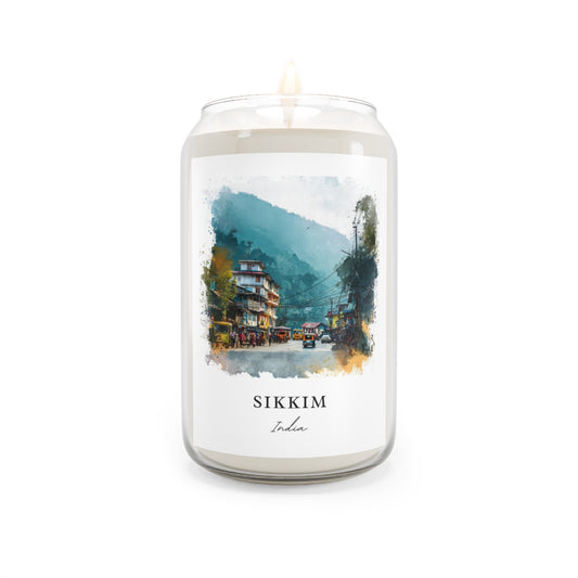 Sikkim, India scented soy candle