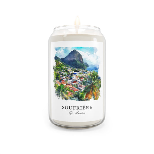 Soufrière, St. Lucia scented soy candle