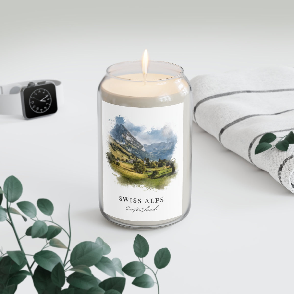 Swiss Alps, Switzerland scented soy candle