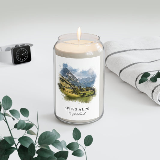 Swiss Alps, Switzerland scented soy candle