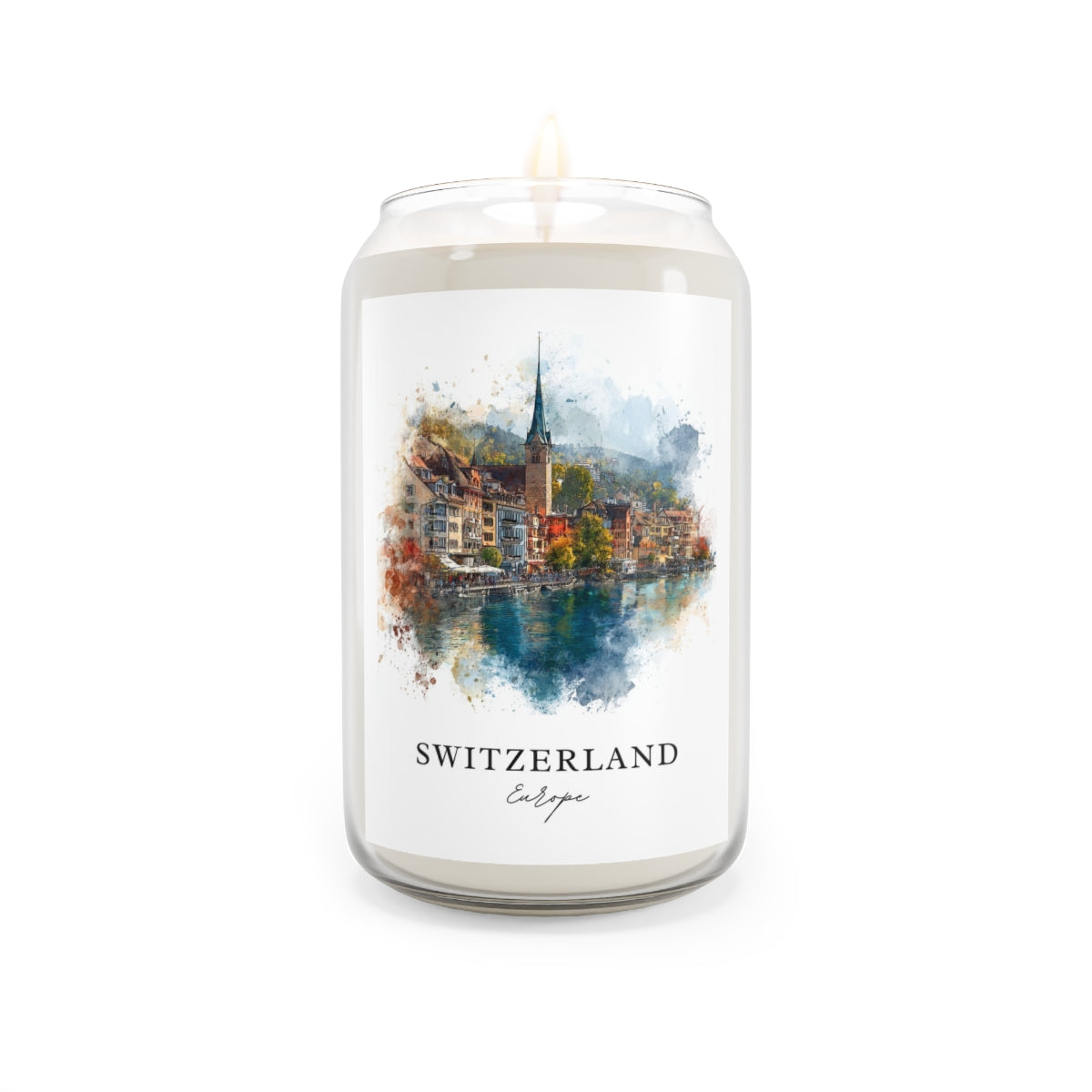 Switzerland, Europe scented soy candle