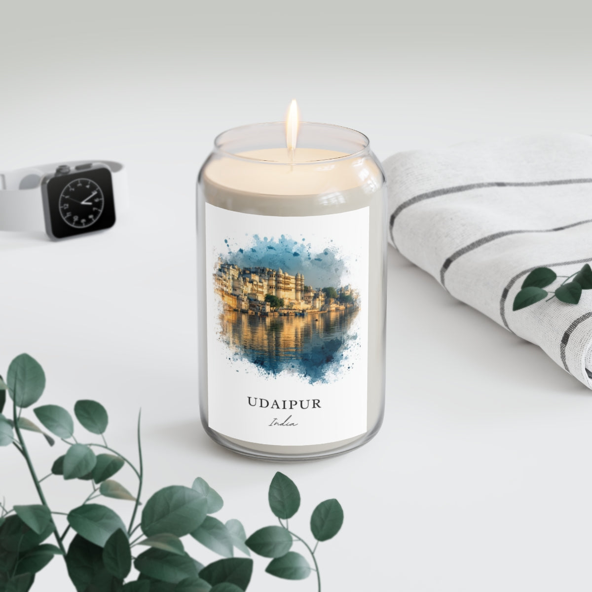 Udaipur, India scented soy candle
