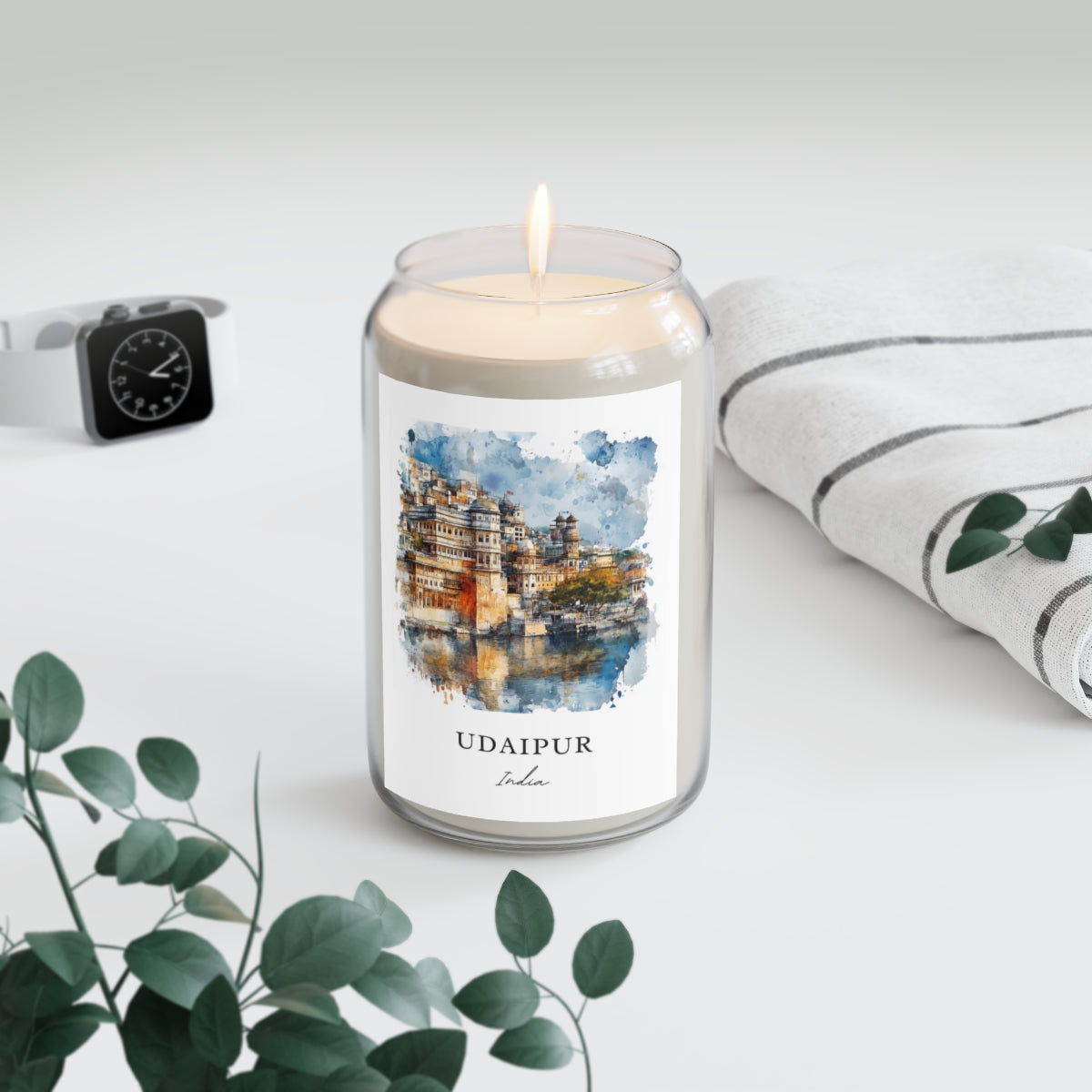 Udaipur, India scented soy candle
