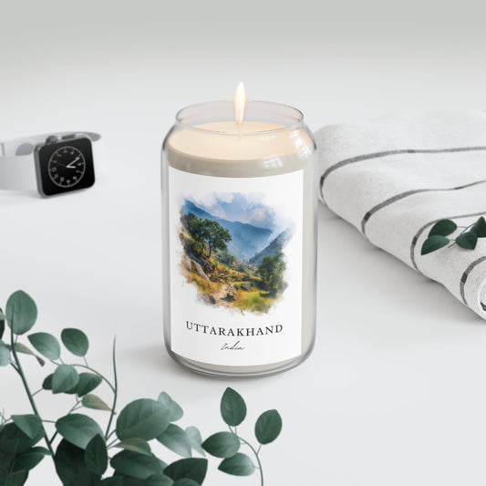 Uttarakhand, India scented soy candle