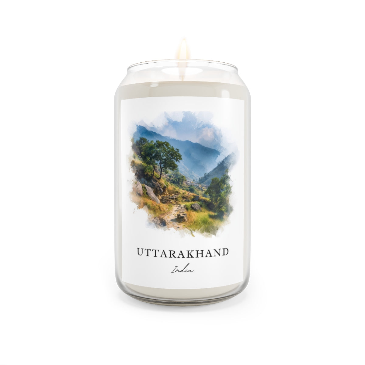 Uttarakhand, India scented soy candle