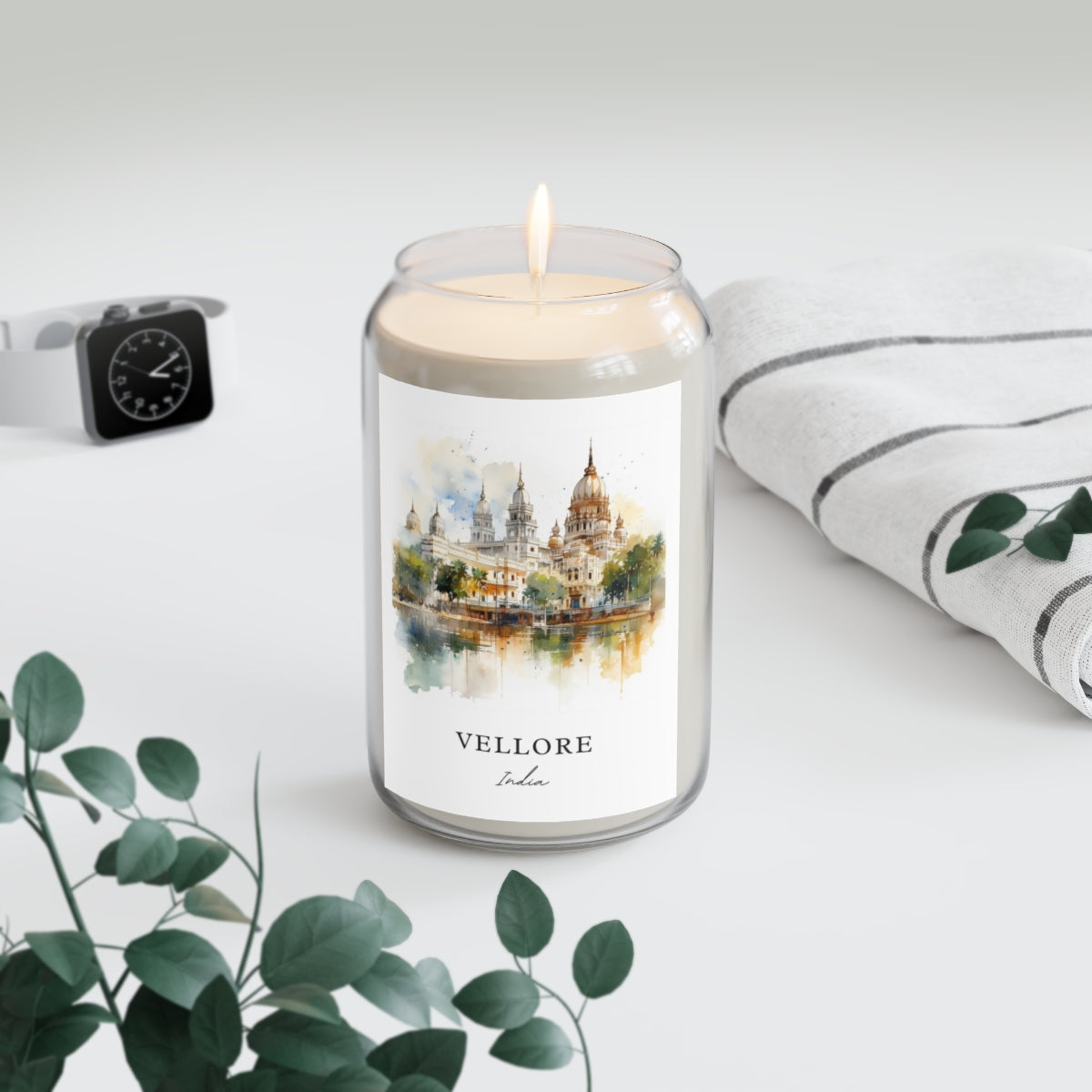 Vellore, India scented soy candle