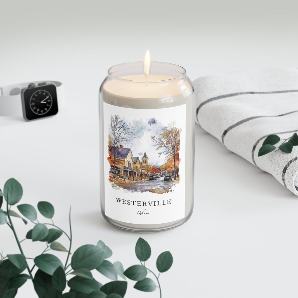 Westerville, Ohio scented soy candle