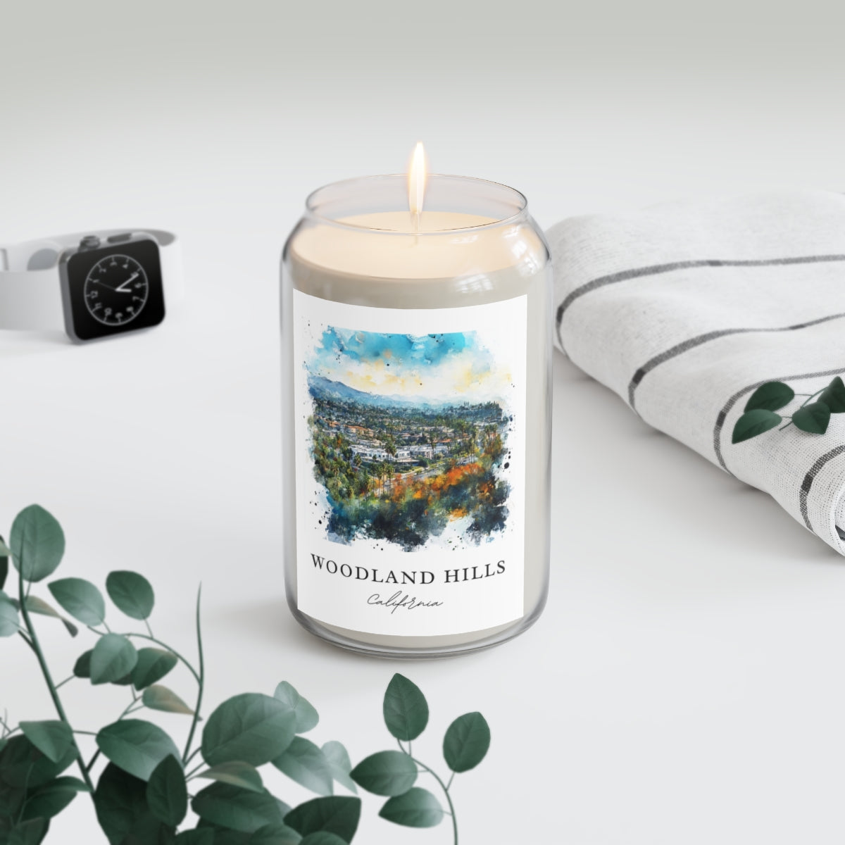 Woodland Hills, California scented soy candle